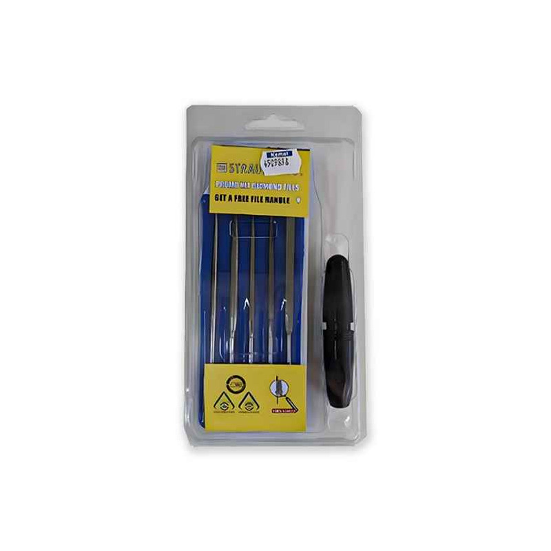 Pack 5 diamond-shaped Needle file with handle