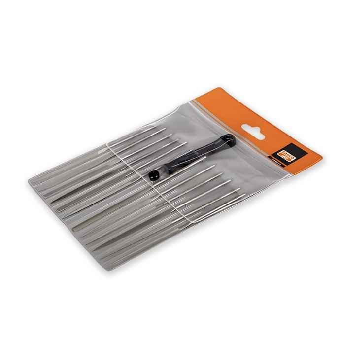 Set of 12 needle files Bahco bastard cut