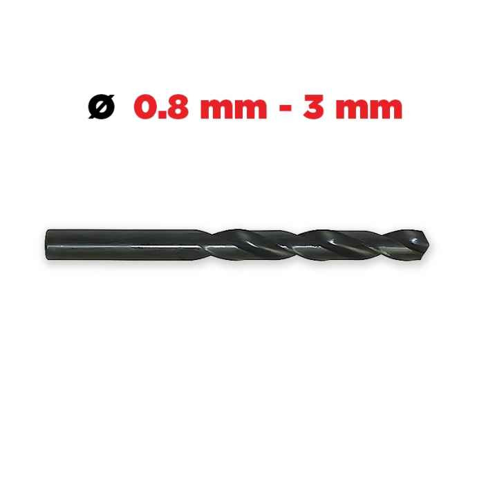 HSS 960 drills Ø 0.8 to 3.0 mm.