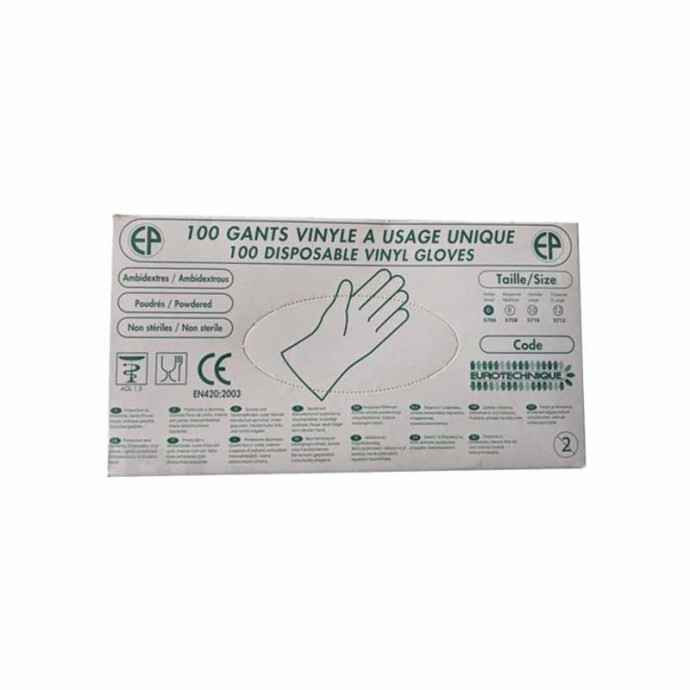 Disposable protective VINYL GANTS-Bte 100.