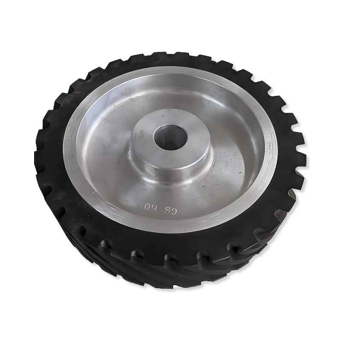 Roue de Contact Caoutchouc Rainuré avec Moyeu